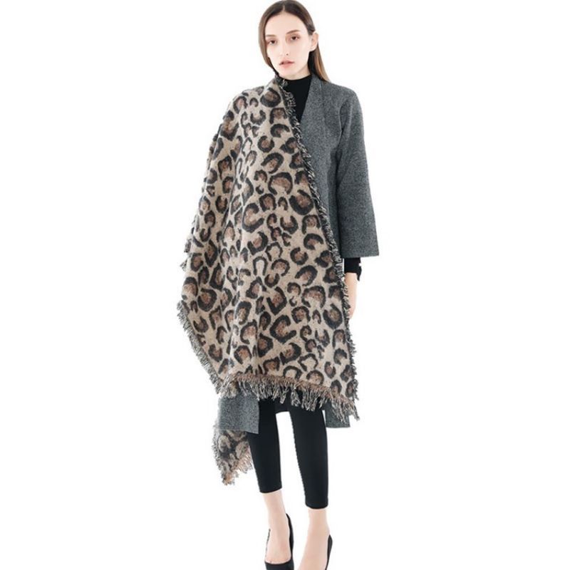 Jäljitelmä Cashmere Print Leopard Huivit