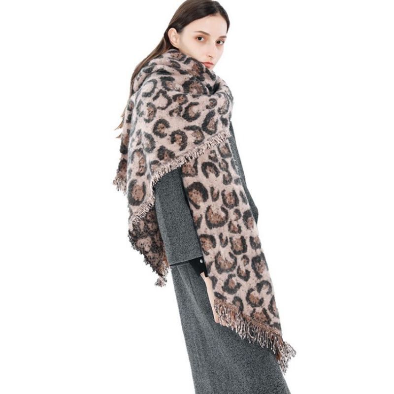 Jäljitelmä Cashmere Print Leopard Huivit