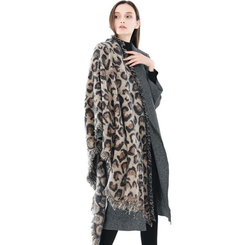 Jäljitelmä Cashmere Print Leopard Huivit