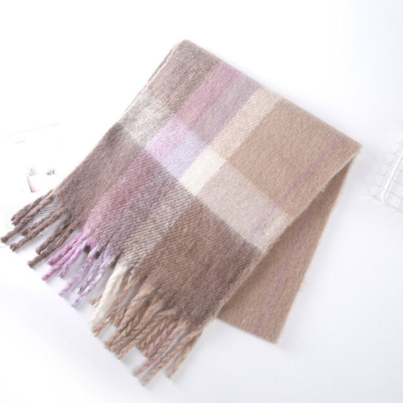 Tassel Euroamerica Plaid Huivit