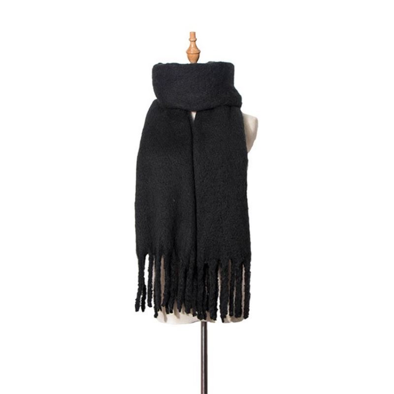 Tassel Polyester Plain Huivit