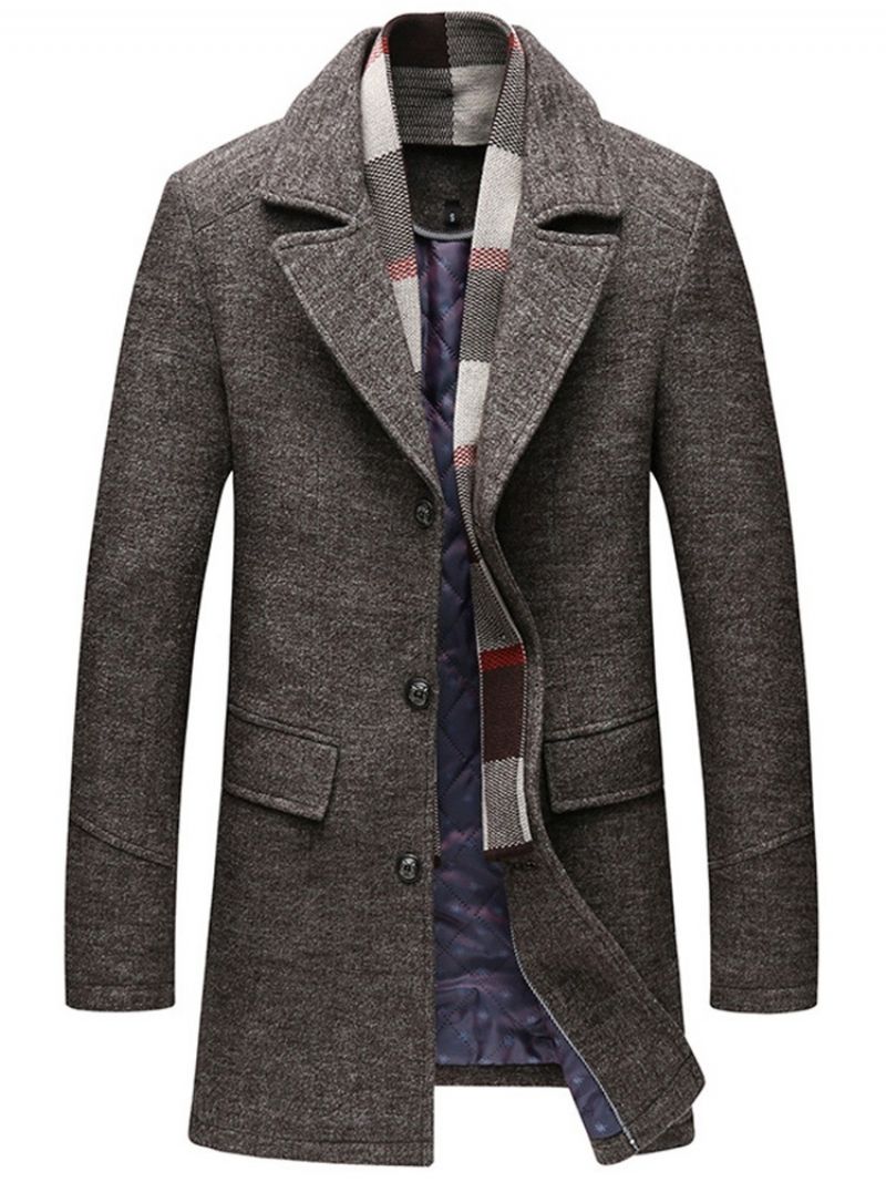 Plain Lapel Standard Slim Casual Coat