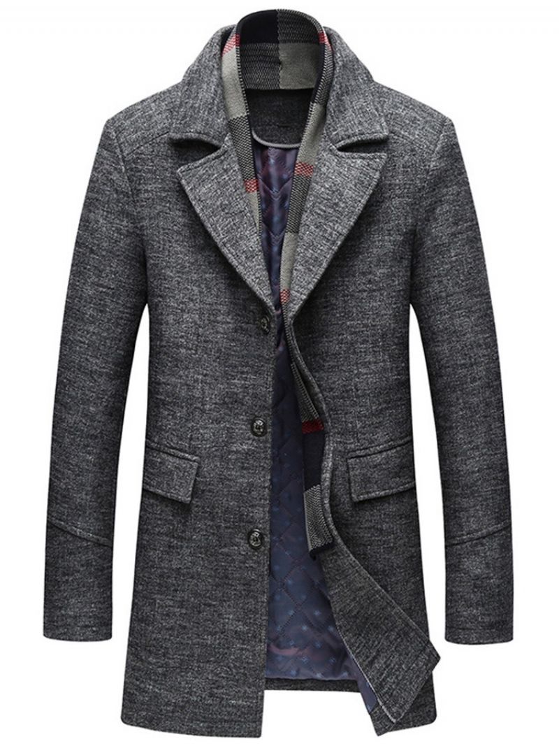 Plain Lapel Standard Slim Casual Coat