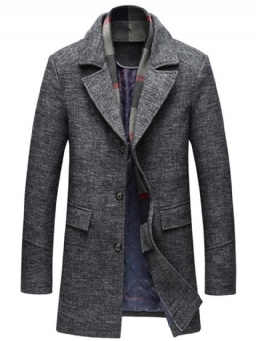 Plain Lapel Standard Slim Casual Coat