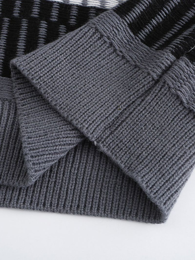 Pyöreäkaula-Aukkoinen Standard Stripe Winter Slim Villapaita