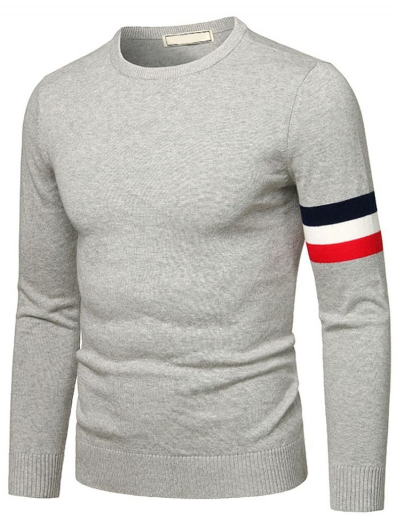 Standard Stripe Pyöreäpääntie Slim Casual Villapaita