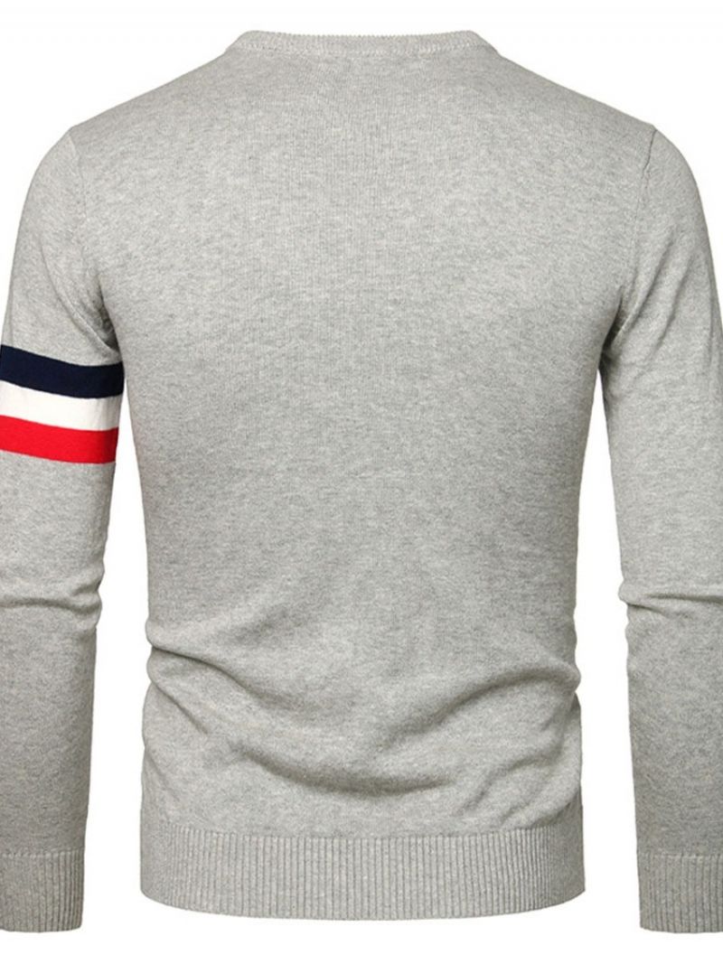 Standard Stripe Pyöreäpääntie Slim Casual Villapaita