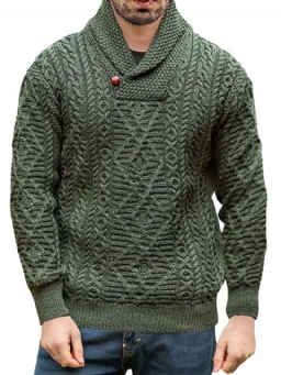 Turtleneck Button Standard Talvinen Ohut Villapaita