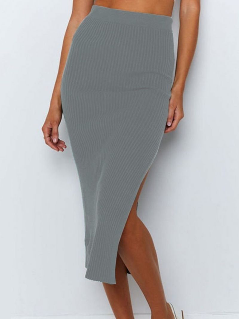 Mid-Calf Bodycon Split Mid Waist Muotihame