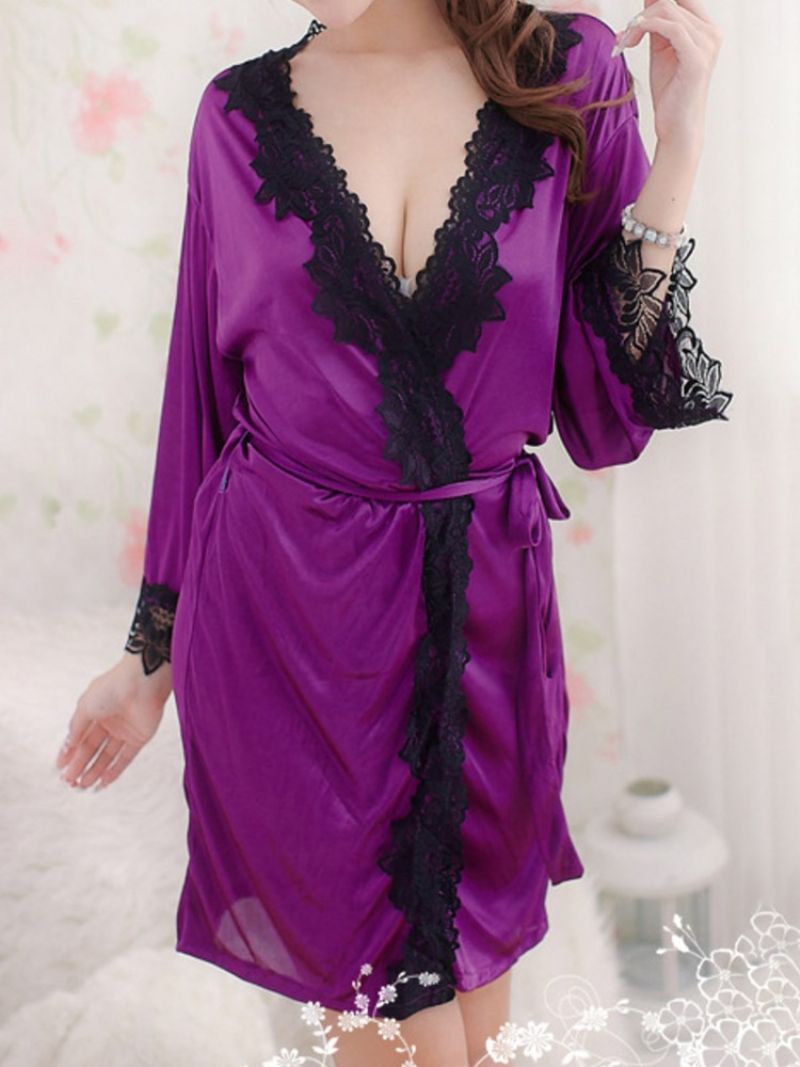 Single Plain Lace Regular Nine Points Sleeve Yötakit