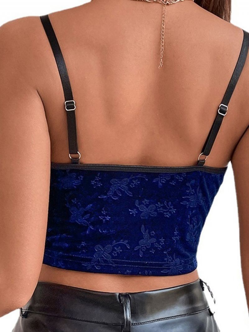 Backless Summer Spaghetti Straps Lyhyt Toppi