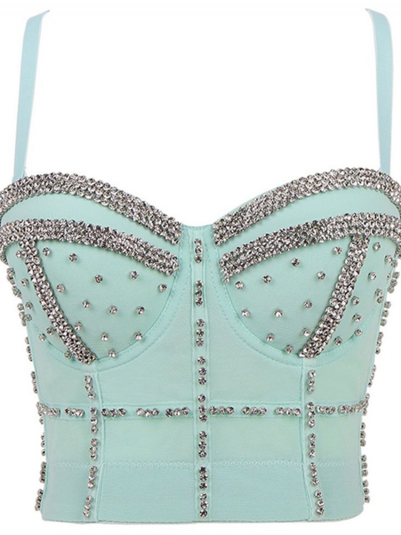 Diamond Summer Spaghetti Straps Lyhyt Toppi