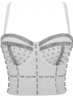 Diamond Summer Spaghetti Straps Lyhyt Toppi