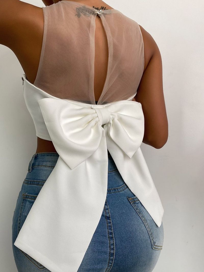 Polyester Bowknot Naisten Lyhyt Toppi