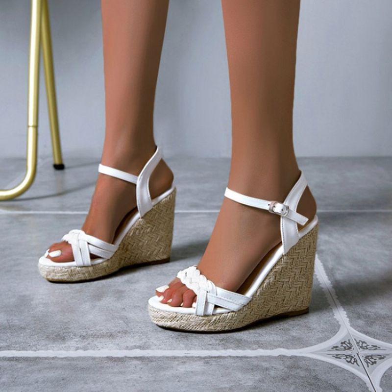 Open Toe Wedge Heel Solki Platform Sandaalit