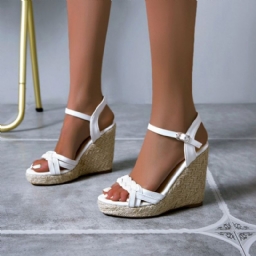 Open Toe Wedge Heel Solki Platform Sandaalit