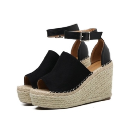 Solki Peep Toe Platform Espadrille Wedge Sandaalit