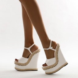 Wedge Heel Buckle Open Toe Buckle Naisten Sandaalit