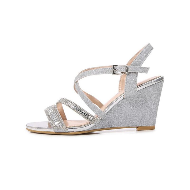 Wedge Heel Buckle Strappy Western Sandaalit