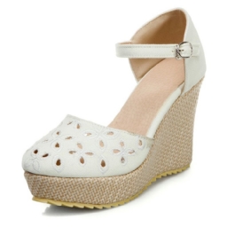 Wedge Heel Closed Toe Heel Covering Platform Sandaalit