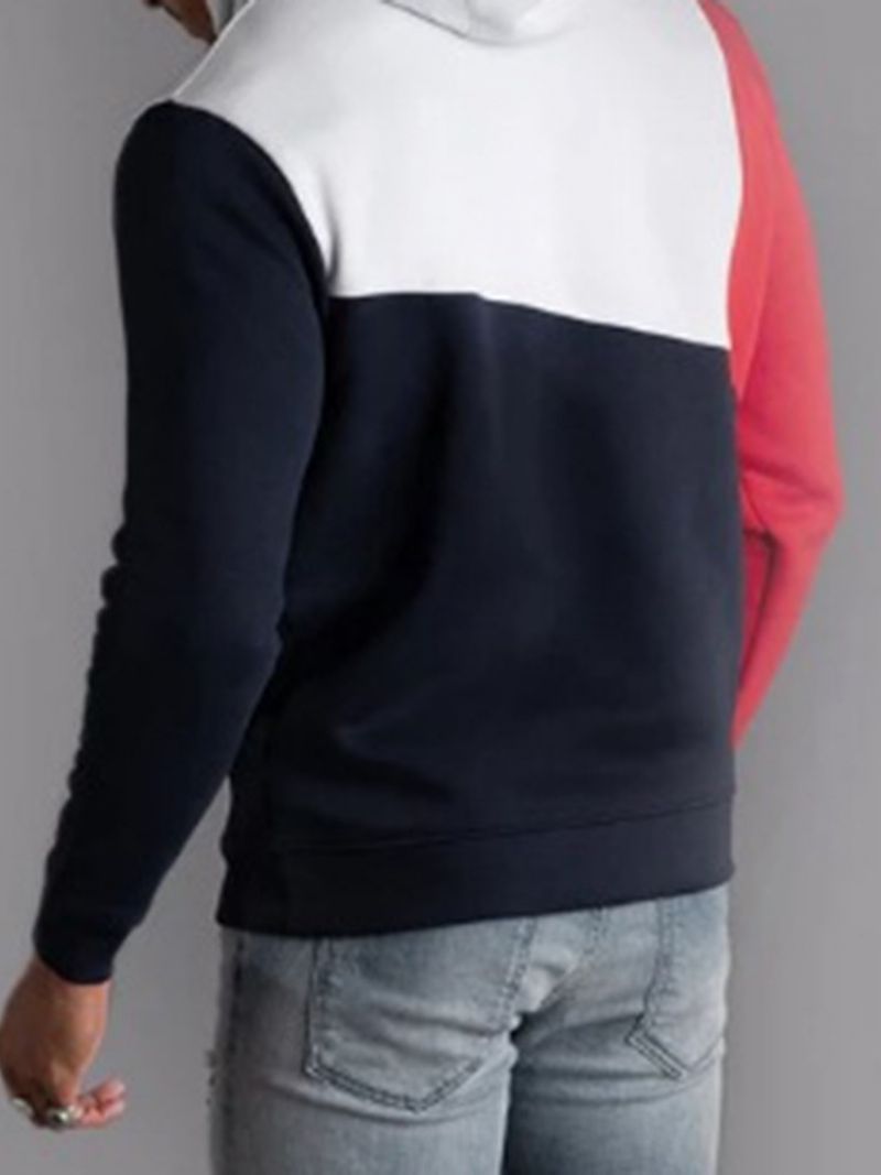 Color Block Thick Fall Pullover Miesten Hupparit