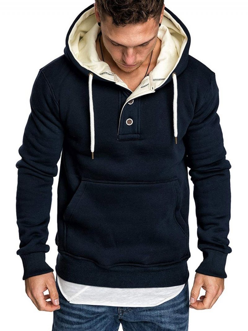 Fleece Plain Pullover Miesten Vapaa-Ajan Hupparit