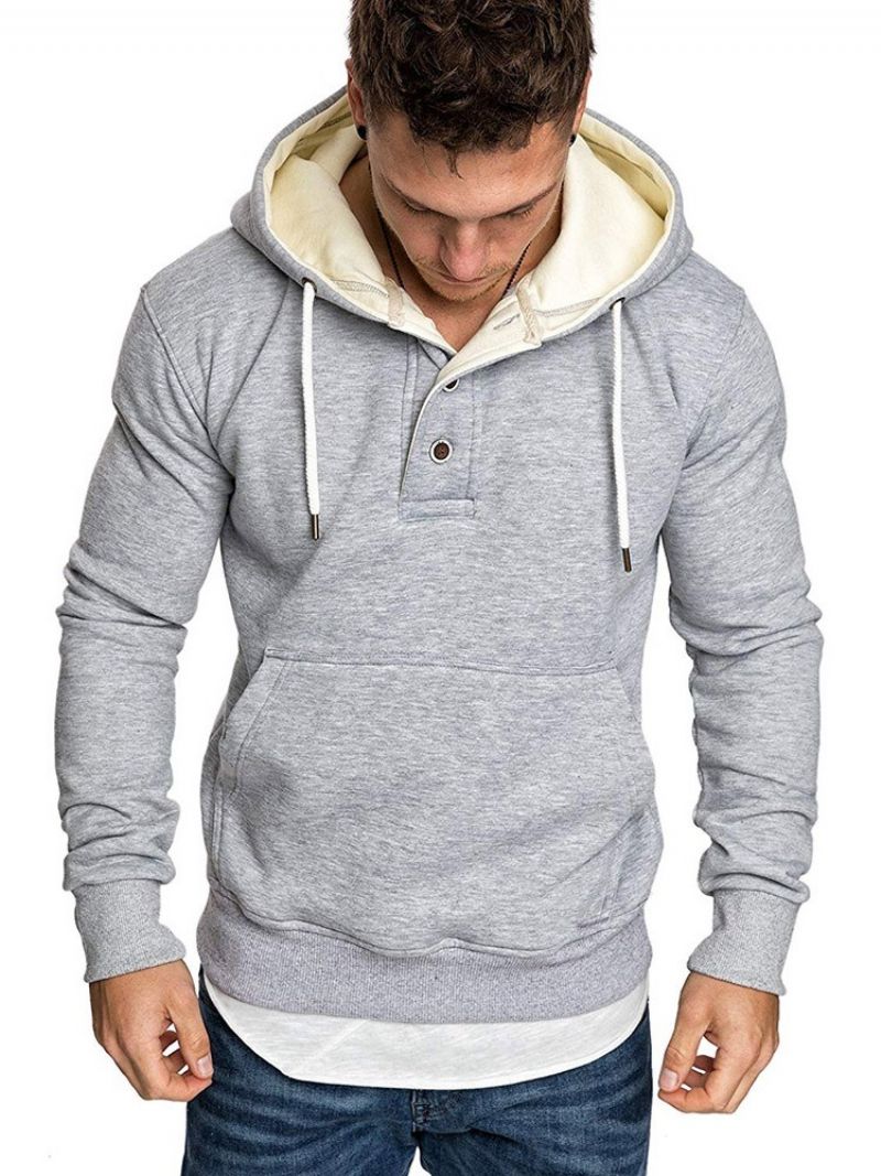 Fleece Plain Pullover Miesten Vapaa-Ajan Hupparit