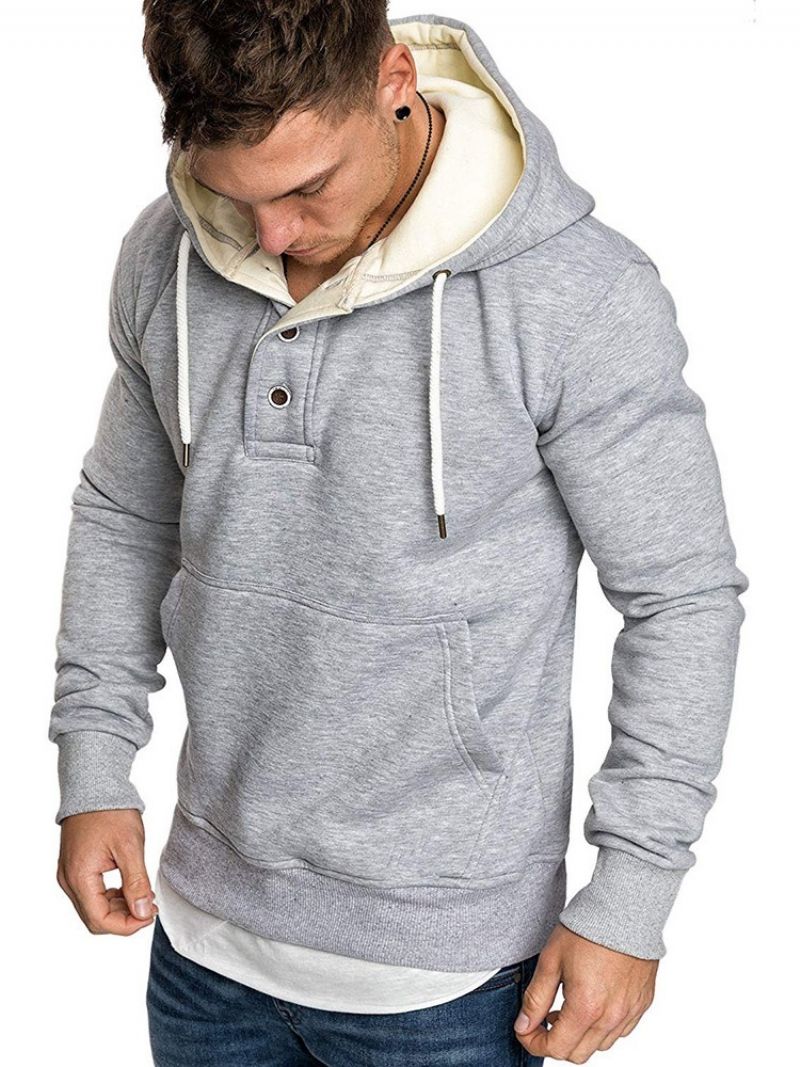 Fleece Plain Pullover Miesten Vapaa-Ajan Hupparit