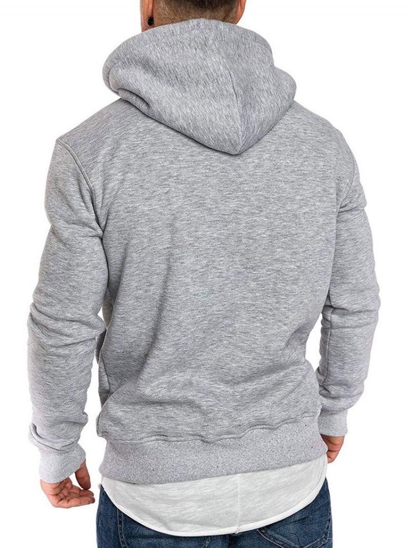 Fleece Plain Pullover Miesten Vapaa-Ajan Hupparit