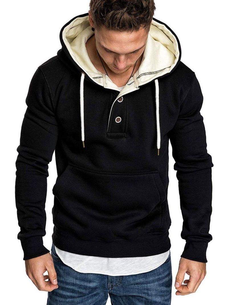 Fleece Plain Pullover Miesten Vapaa-Ajan Hupparit