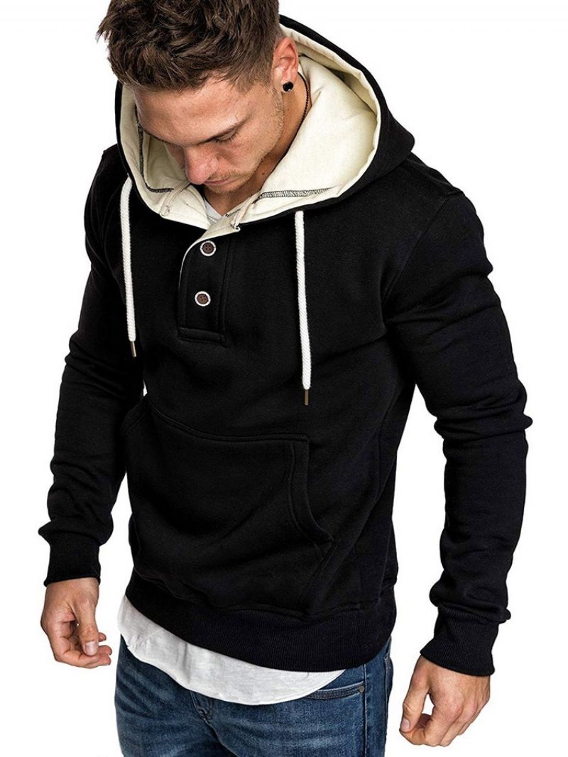 Fleece Plain Pullover Miesten Vapaa-Ajan Hupparit