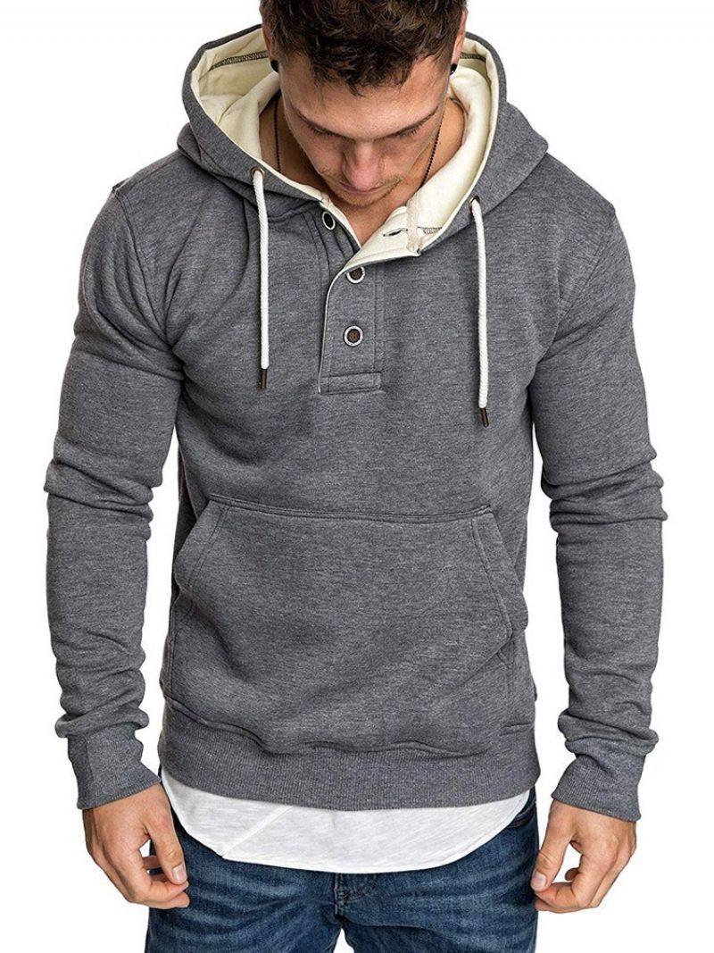 Fleece Plain Pullover Miesten Vapaa-Ajan Hupparit