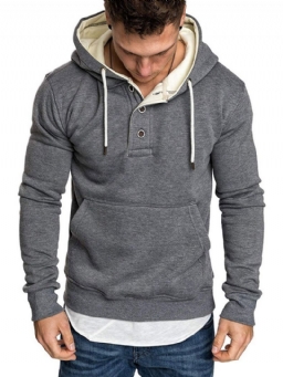 Fleece Plain Pullover Miesten Vapaa-Ajan Hupparit