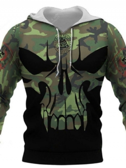 Paksu Camouflage Pullover Pullover Casual-Hupparit