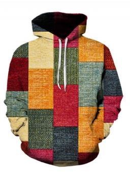 Pullover Color Block Patchwork Muoti Villapaita Löysät Hupparit