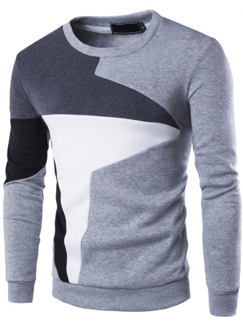 Pullover Patchwork Color Block Slim Miesten Neulehupparit