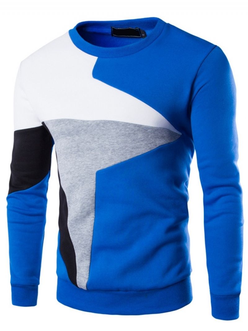 Pullover Patchwork Color Block Slim Miesten Neulehupparit