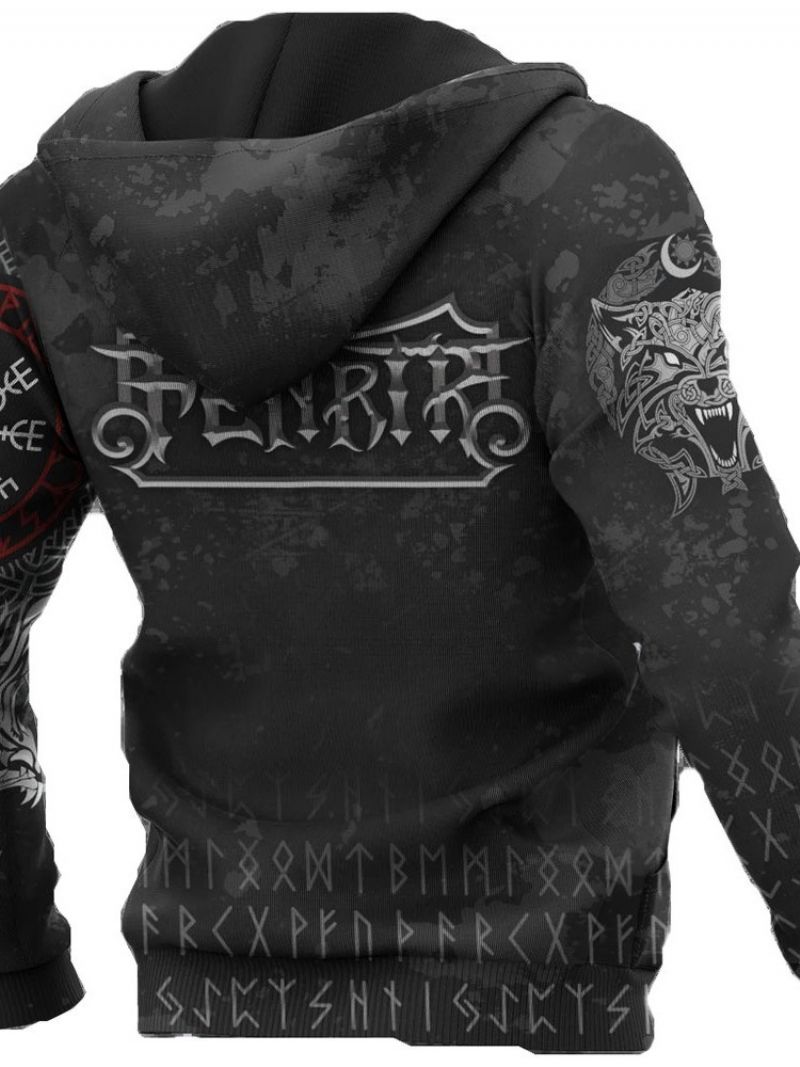 Viking Style Pullover Print Spring Slim Hupparit