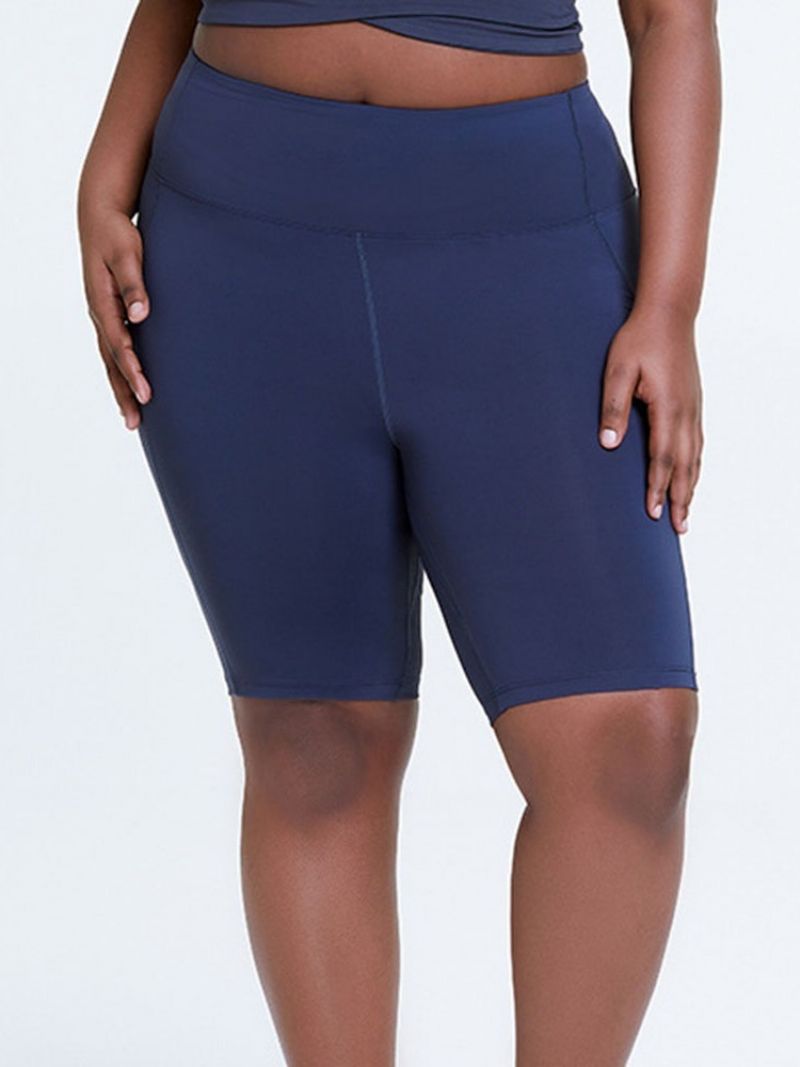 Anti-Sweat Solid Running Shortsit Plus-Kokoiset Housut