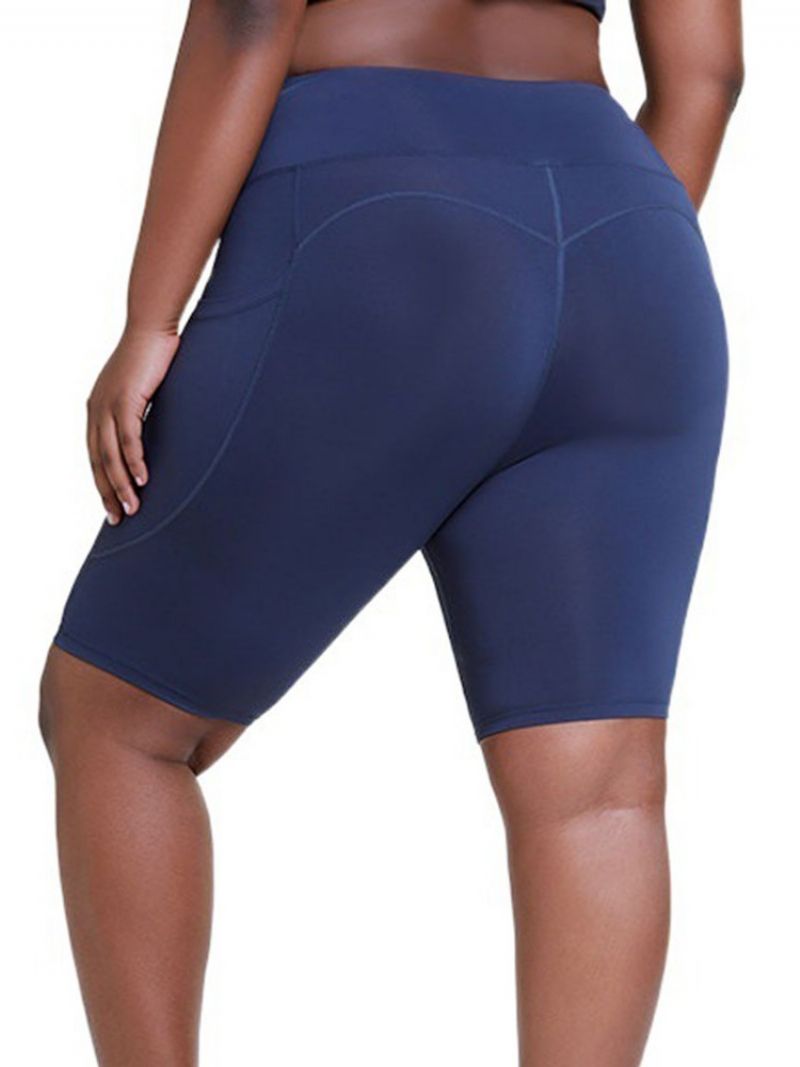 Anti-Sweat Solid Running Shortsit Plus-Kokoiset Housut