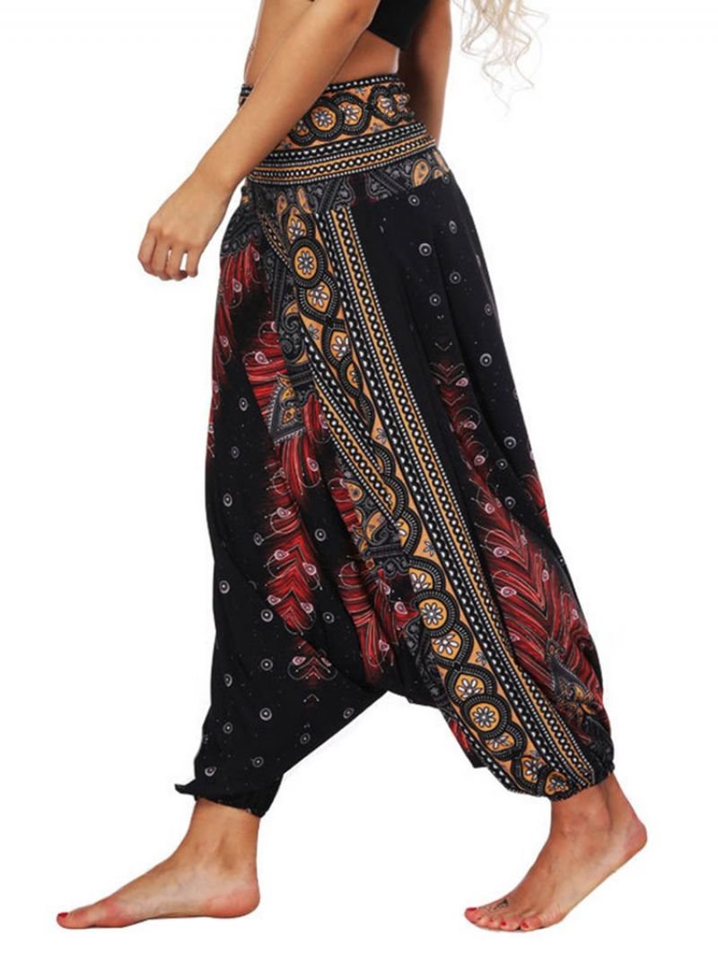 Bohemian Geometry Print Yoga Harem Jogger Pants