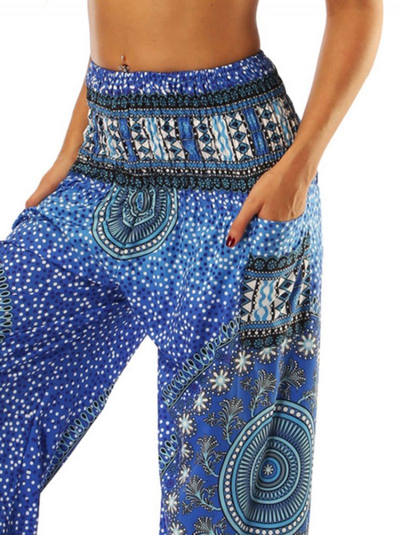 Boho Print Geometric Yoga Harem Jogger Housut