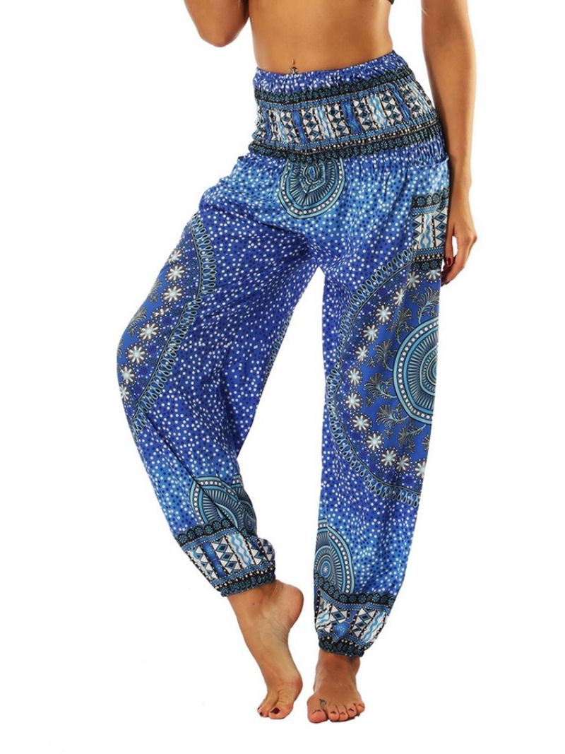 Boho Print Geometric Yoga Harem Jogger Housut