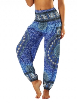 Boho Print Geometric Yoga Harem Jogger Housut