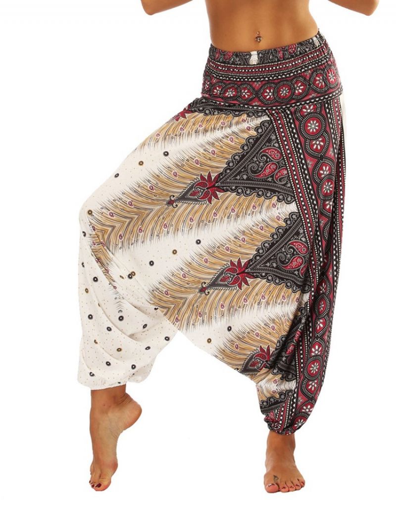 Boho Print Yoga Harem Jogger Housut