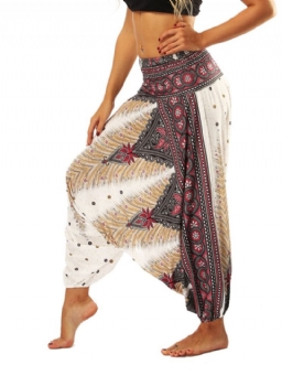 Boho Print Yoga Harem Jogger Housut