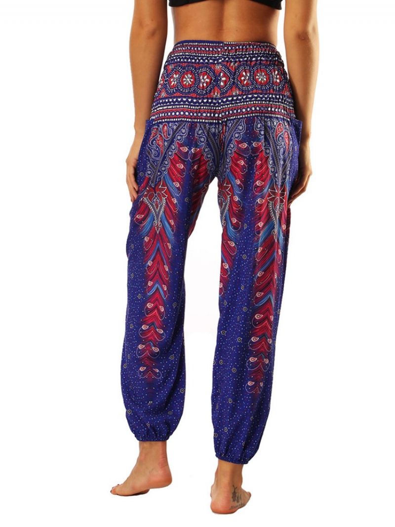 Geometrinen Printti Boho Yoga Harem Pants