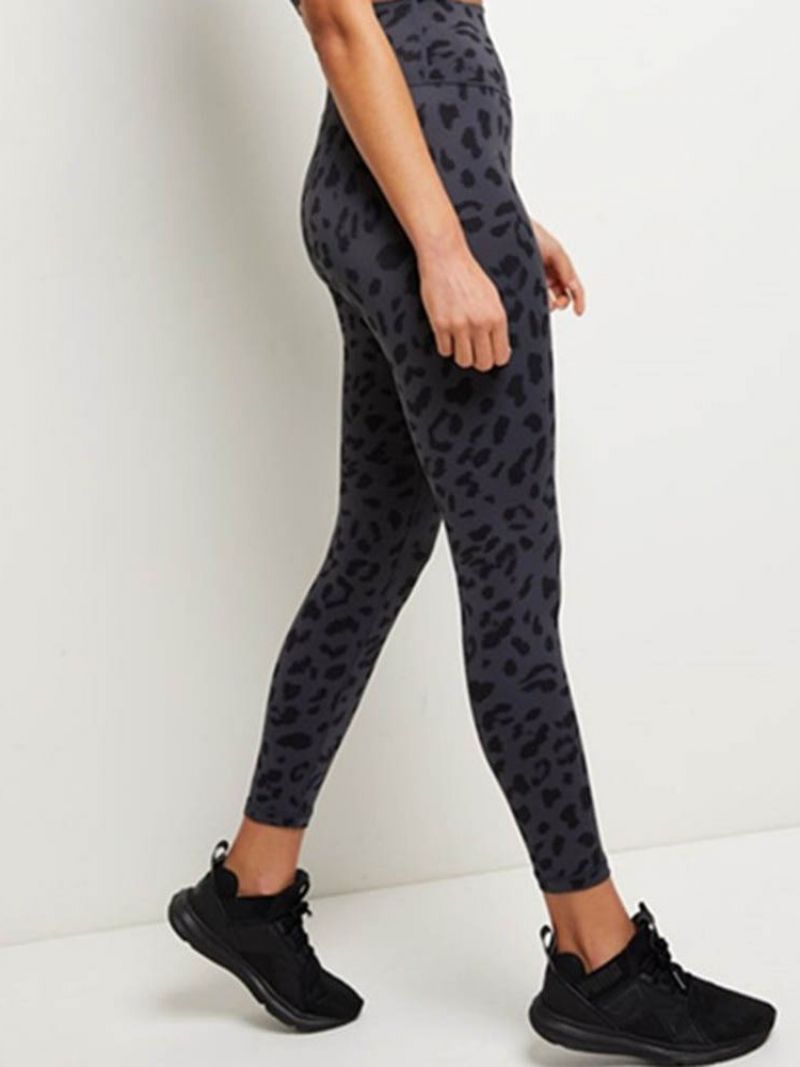 Leopard-Puuvillasekoitukset Quick Dry Summer Tennis Housut Jooga Housut Korkea Vyötärö Tiktok Leggingsit