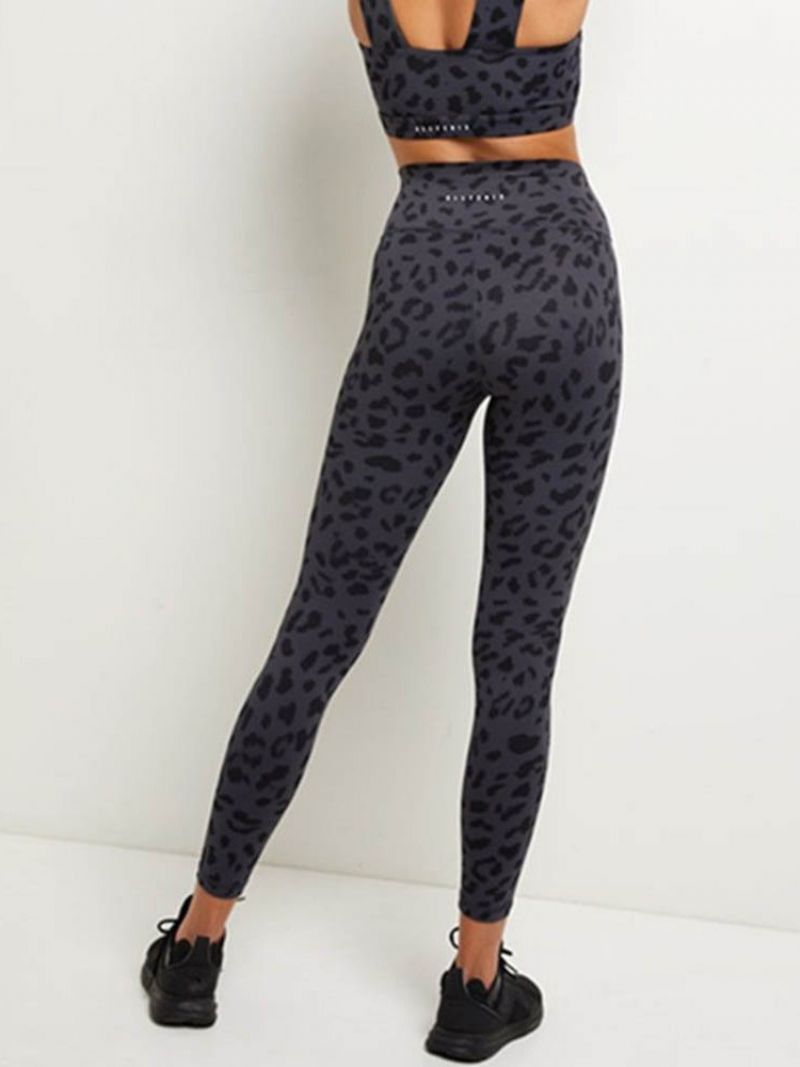 Leopard-Puuvillasekoitukset Quick Dry Summer Tennis Housut Jooga Housut Korkea Vyötärö Tiktok Leggingsit