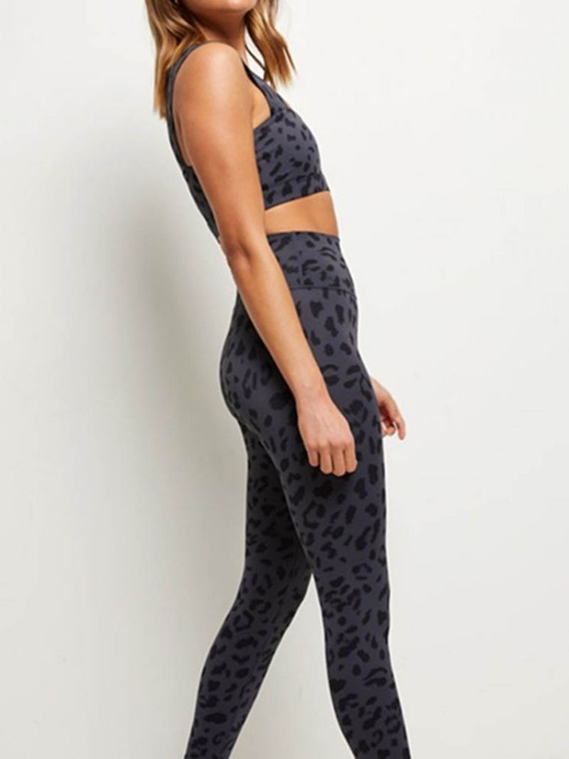 Leopard-Puuvillasekoitukset Quick Dry Summer Tennis Housut Jooga Housut Korkea Vyötärö Tiktok Leggingsit